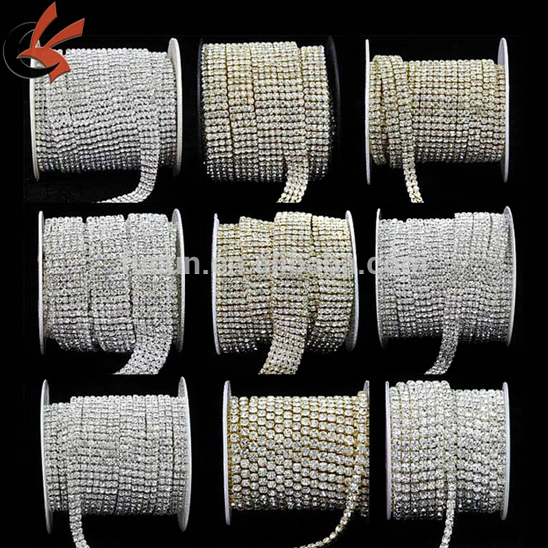 ss16 4 rows close clear rhinestone cup chain