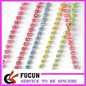 AB crystal color rhinestone plastic trimming embellishments for dress