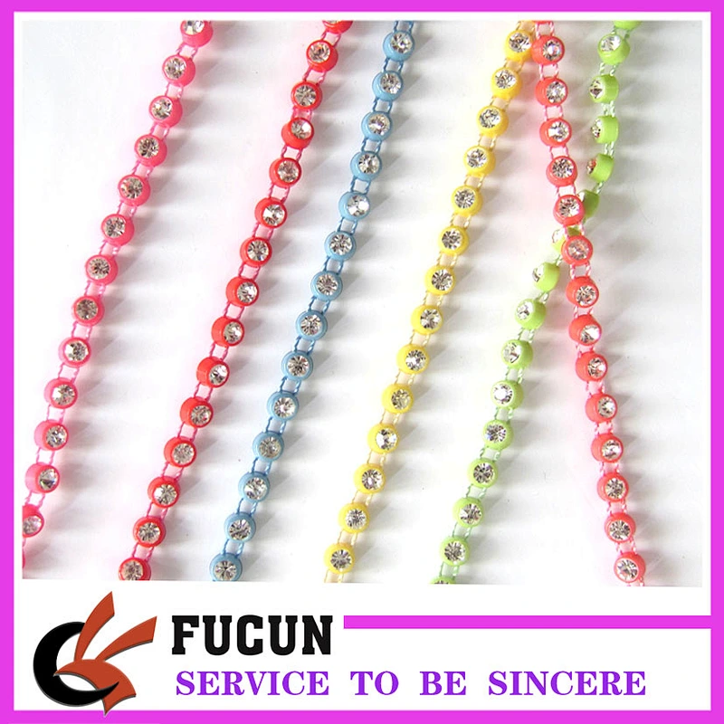AB crystal color rhinestone plastic trimming embellishments for dress