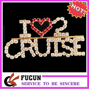 bride letter rhinestone name brooch pin for wedding