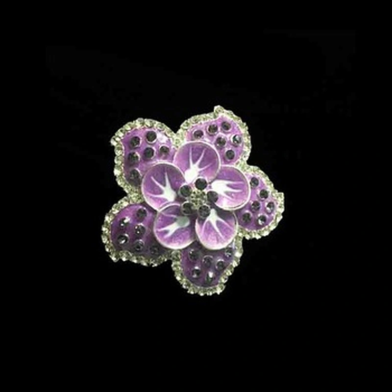 Wholesales Custom Metal SilverJewelry Flower Pin brooches Crystal Rhinestone Brooch For Clothing Decoration