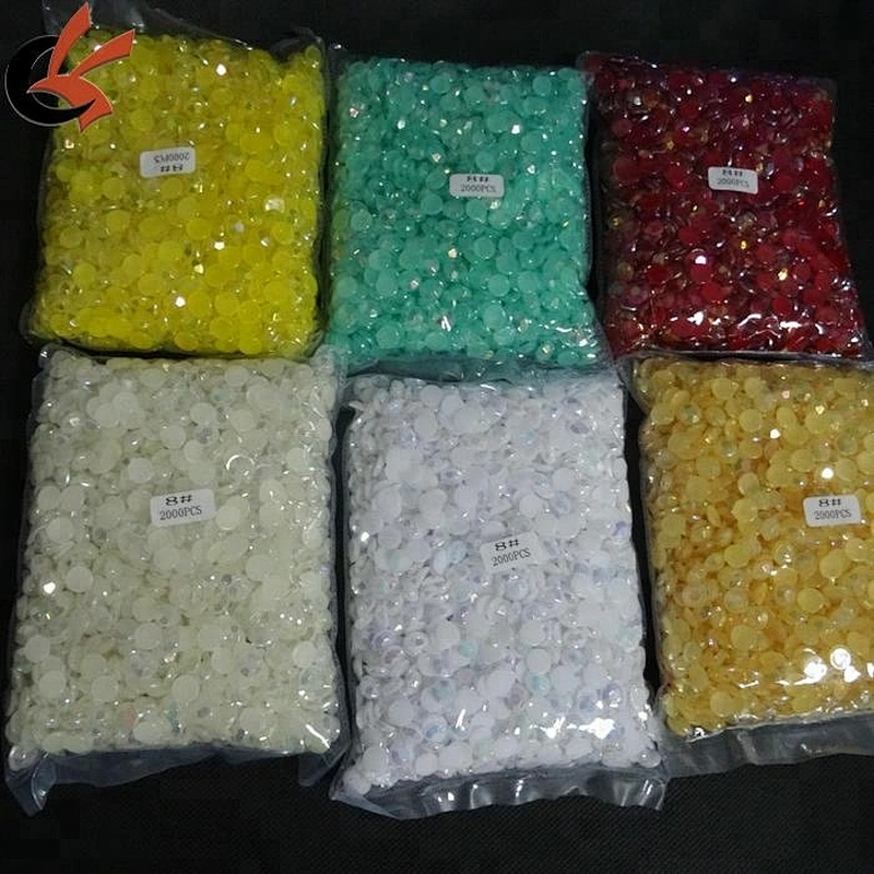 10mm 12mm Flatback Sew On Assorted color Loose Acrylic Gems Stone