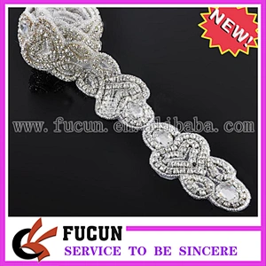 wholesale crystal Crystal Bridal Ribbon Belt Craft Applique