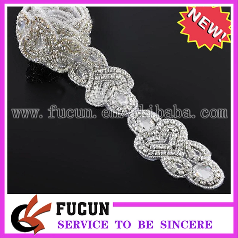 wholesale crystal Crystal Bridal Ribbon Belt Craft Applique