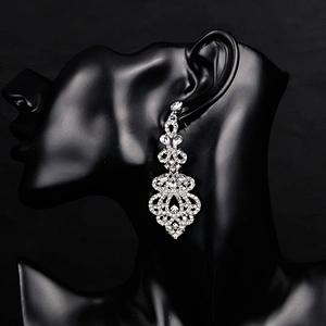 Stunning crystal rhinestone diamante pageant earrings