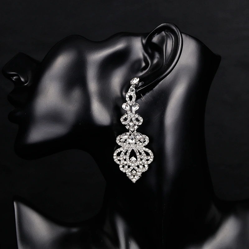 Stunning crystal rhinestone diamante pageant earrings