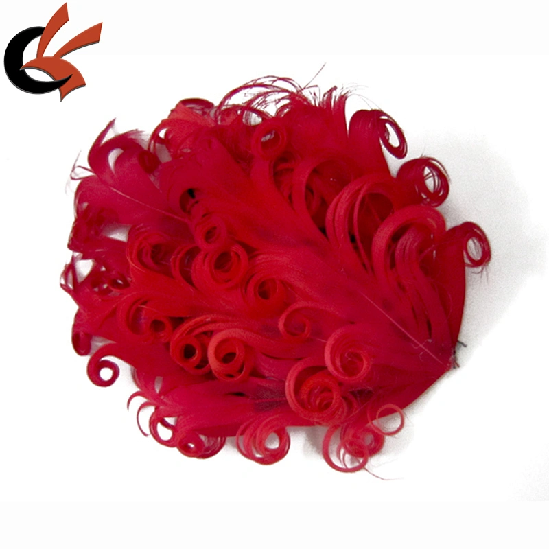Christmas Green/Red curly goods feather pad for headband