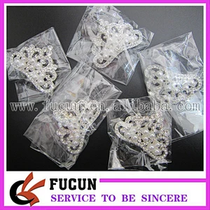 white pearl clear rhinestone crown slider for silk box decoration