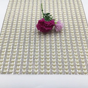 new design 24*40cm fashion bridal  hot fix rhinestone crystal mesh for garment decoration