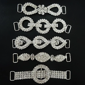 china Custom Long Metal crystal rhinestone bikini connectors