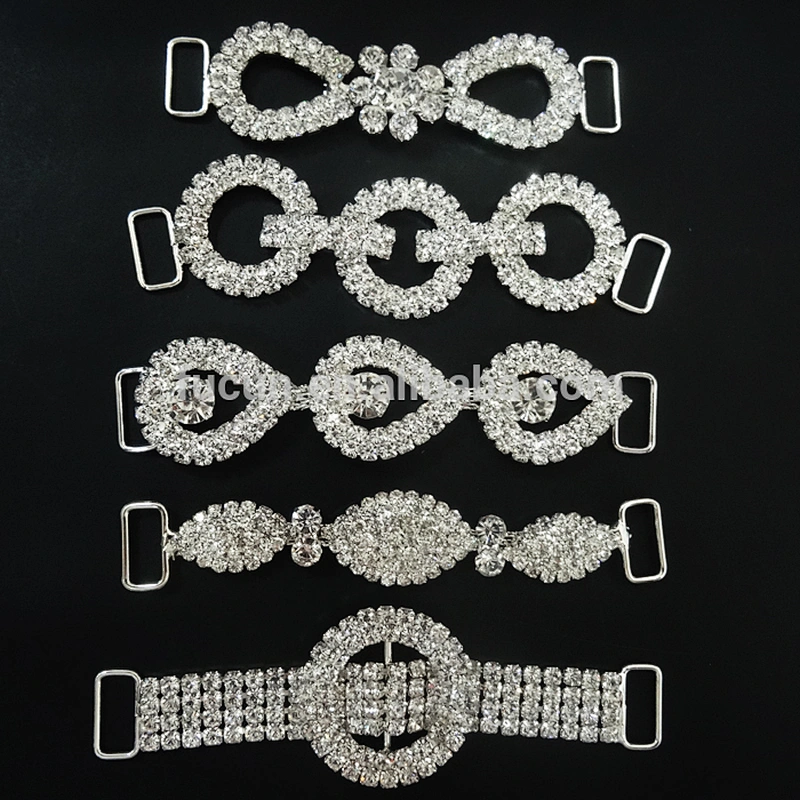 china Custom Long Metal crystal rhinestone bikini connectors