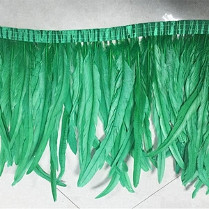 Hot Sale Handmade Cheap Cock Tail Feather Trims DIY Colorful Rooster Feathers Trimming for Masquerade Decoration Party Dress