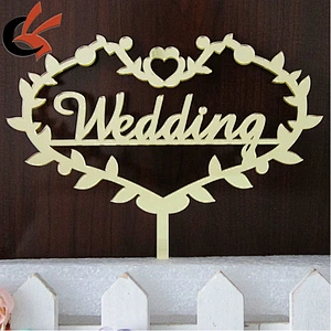 Gold Laser Cut Wedding Acrylic Cake Topper