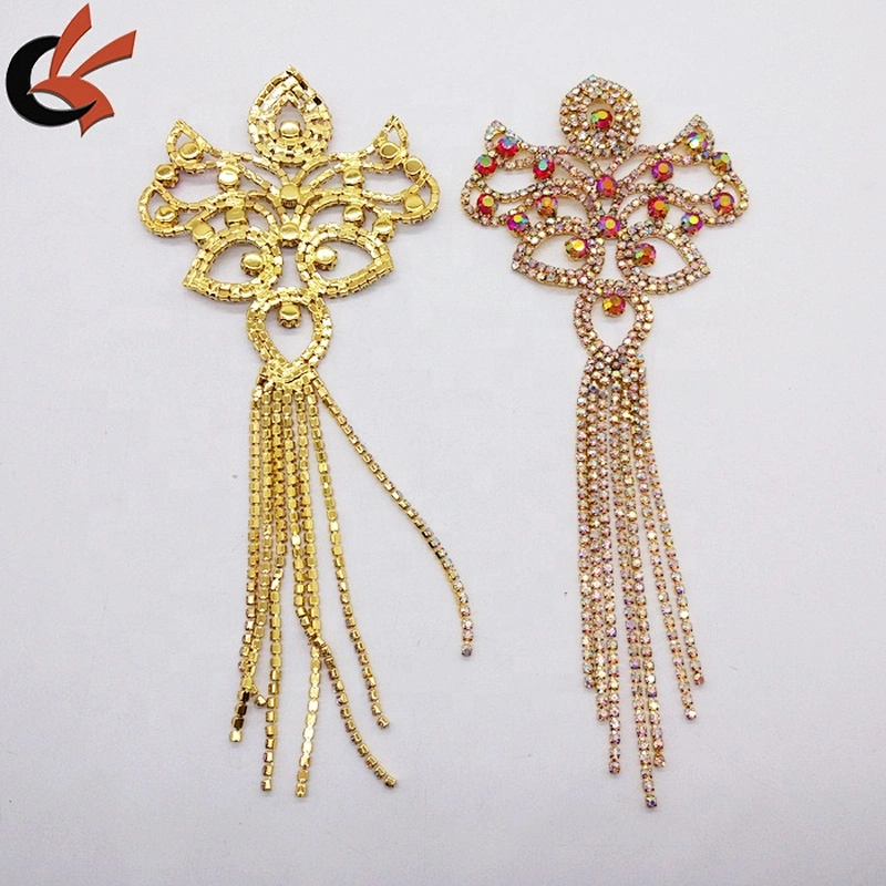 2019 New arrival Custom Sew On AB Clear Rhinestone Applique for Dance Dress Decoration