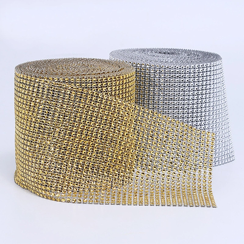 Silver and gold 24 rows plastic empty mesh wrap trimming for wedding accessories decorative