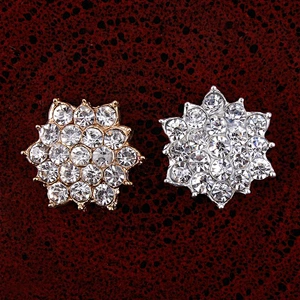fancy cheap price flat back round gold crystal rhinestone buttons in bulk