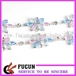 unique costume applique color AB rhinestone trims