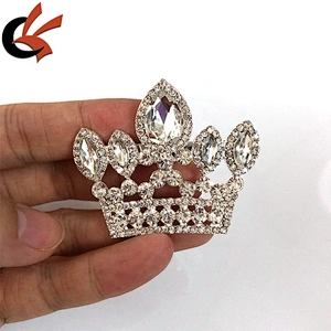Wedding Bridal Crown Brooch Shinning Clear Rhinestone Silver Plated Cross Pin Brooch