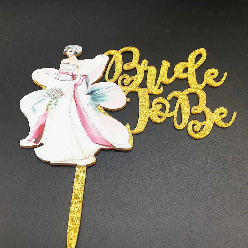 Laser Cutting Glitter Bride to be Wedding Cake Topper Acrylic