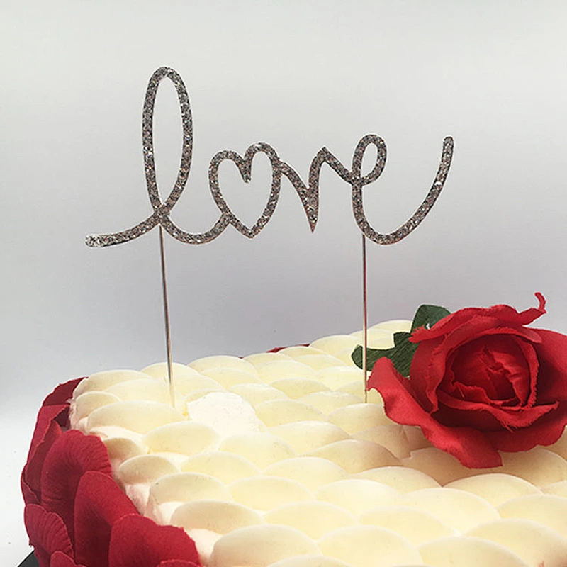 Cake Accessory   Diamante Crystal Rhinestone love Item Cake Topper