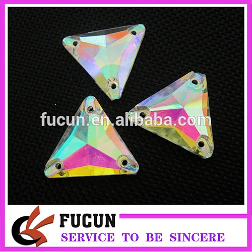 DIY Crystal supply AB triangle sew on glass crystal