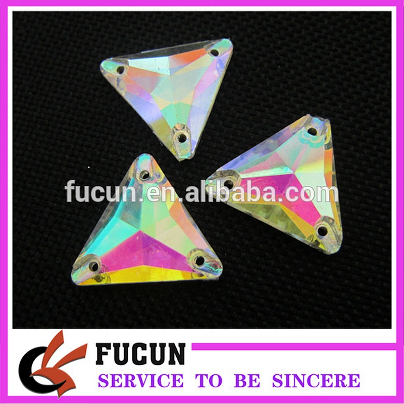 DIY Crystal supply AB triangle sew on glass crystal
