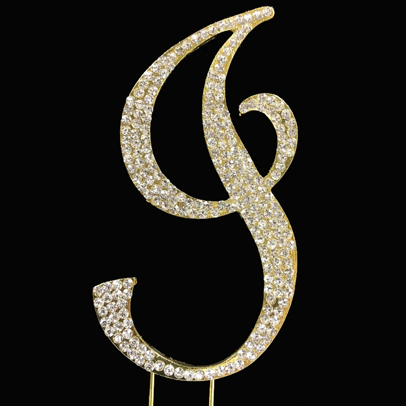 A to Z Rhinestone Monogram Wedding Jewelry Letter Initial Alphabet Cake Topper