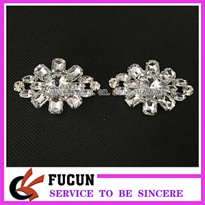 Rhombus Snowflake Rhinestone Shoe Buckles Snap On Bridal Shoe Clips Pair Decoration