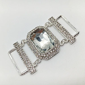 fashion Metal Accessories clear rhinestone bikini connector for Swimwear