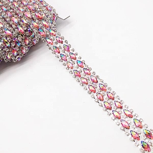 Whosale crystal flat back resin applique ab rhinestone trimmings for carnival clothing making
