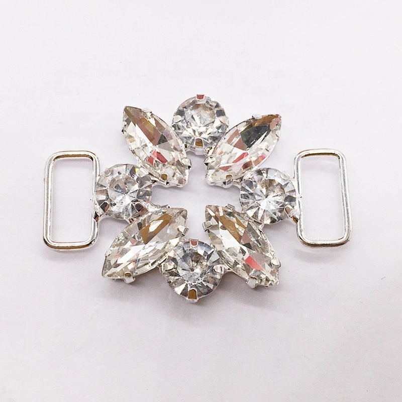 4.5cm Glass Crystal Rhinestone Buckle Swimwear Bikini Connector