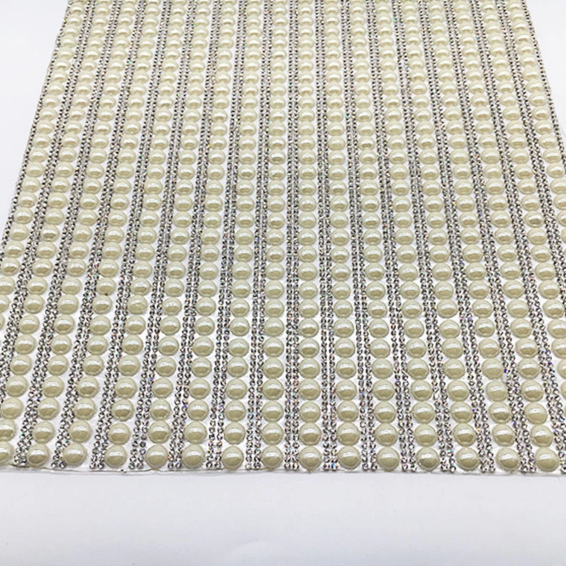 new design 24*40cm fashion bridal  hot fix rhinestone crystal mesh for garment decoration