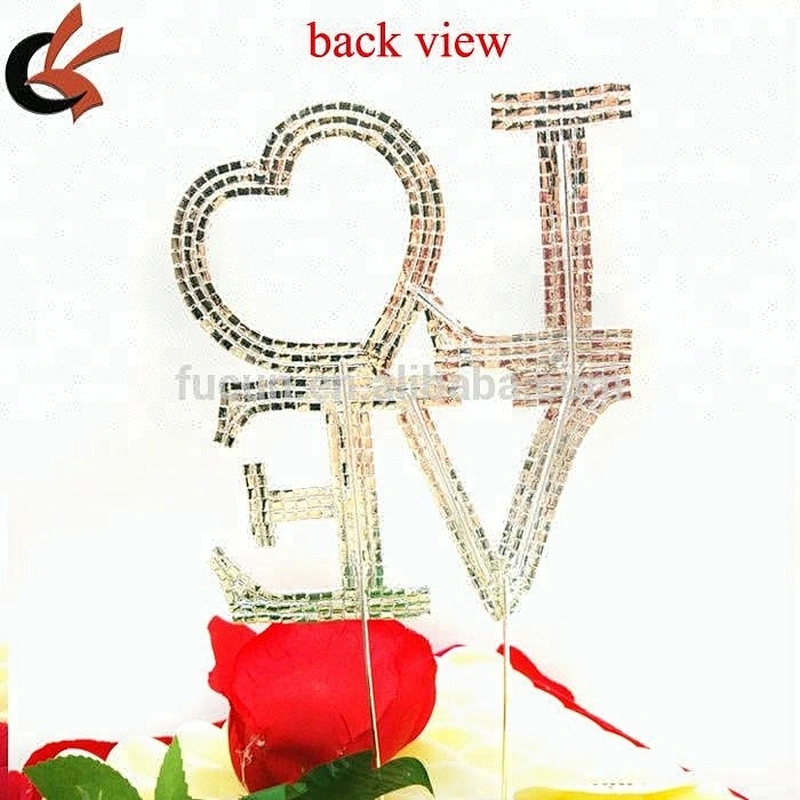 Crystal rhinestone Large LOVE cake topper in even&party supplier