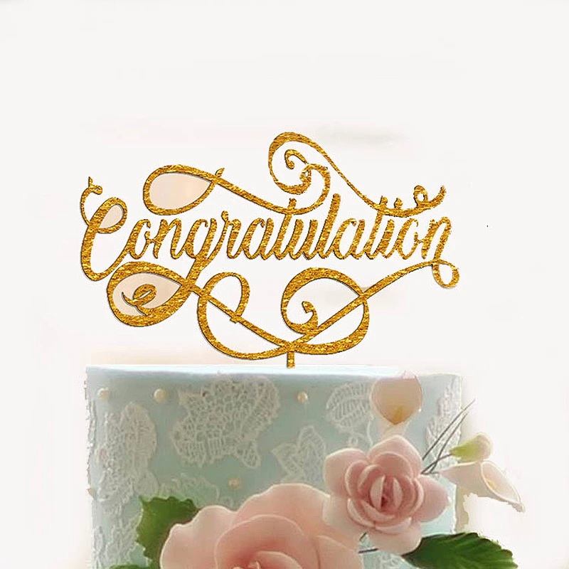 new arrival congratulation design acrylic cake topper for Celebration Party