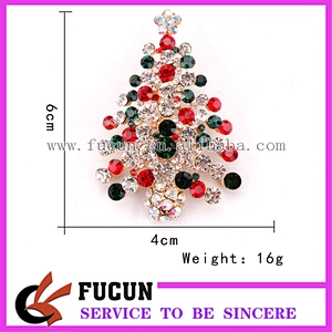 cheap freshing colorful lighting christmas trees brooch pin for decoration