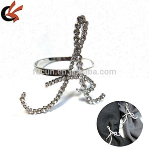 Bulk Wholesale Monogrammed Alphabet Letter A Monogrammed Rhinestone Napkin Rings
