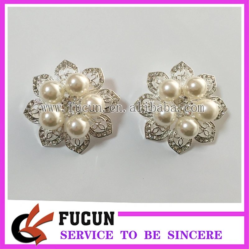 Wholesale Handmade Boutonniere Stick Flower Artificial Pearl Brooch Pins