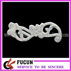 wholesale crystal rhinestone lace trim for bridal /kids clothing rhinestone appliques