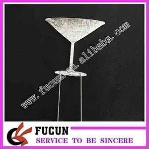 DIY 2018 wedding anniversary celebration rhinestone wine glass cake topper for cake decoration