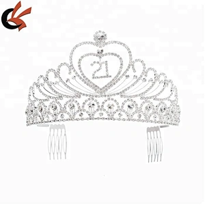 TWENTY-ONE 21 BIRTHDAY PARTY RHINESTONE TIARA CROWN