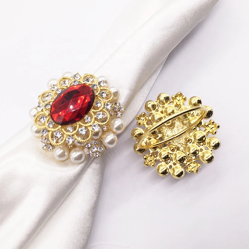 Luxury Vintage Wedding Favors Beaded Crystal Strass Napkin Ring for Decors