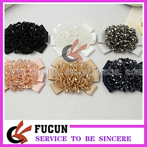 purplish blue glass black fabric removable shoe clip for lady shoe