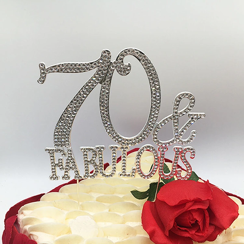 birthday party supplies 70  fabulous  rhinestone cake topper wedding