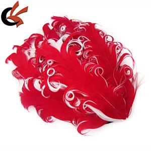 Christmas Green/Red curly goods feather pad for headband