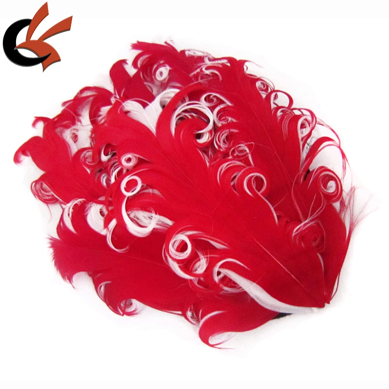 Christmas Green/Red curly goods feather pad for headband