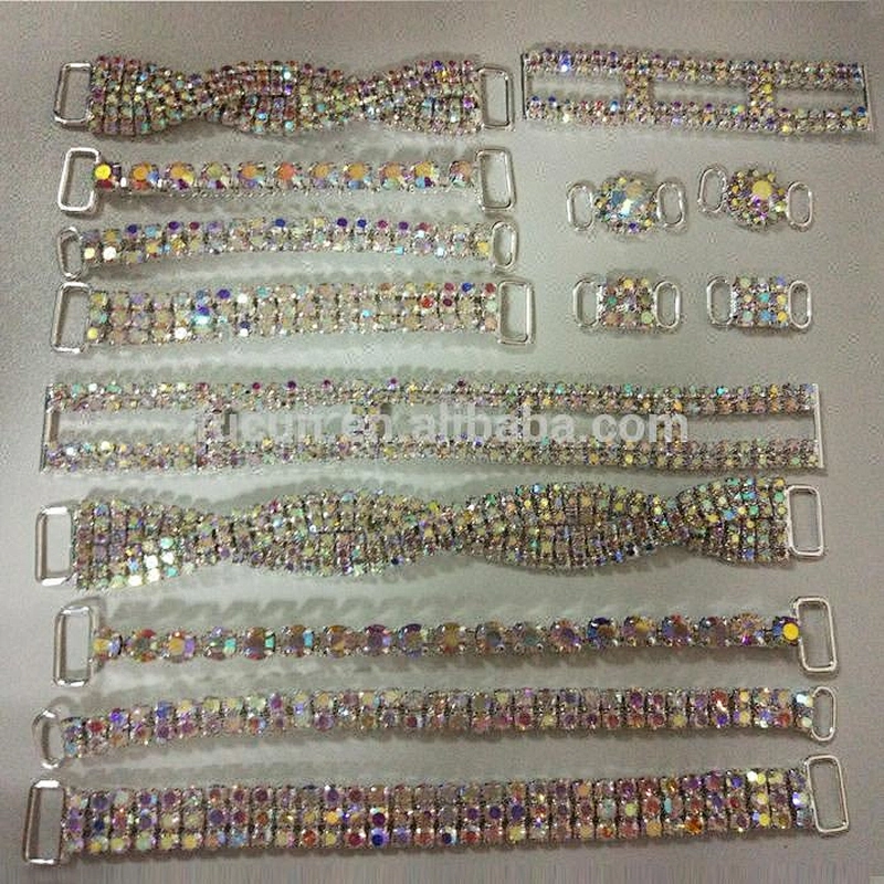wholesale metal accessories crystal rhinestone bikini connectors