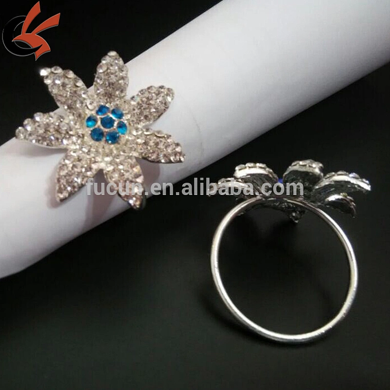 Factory directly sale Wedding Favors crystal Flower Napkin Ring