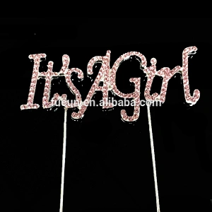 baby shower It's a girl rhinestone cake topper for birthday party