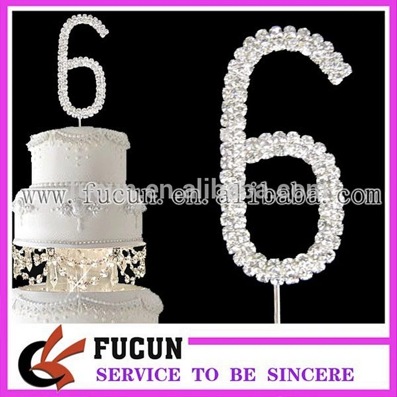 hot sale birthday rhinestone number cake for wedding decoration