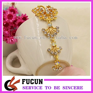 high quality garment rhinestone accessories gold butterfly style muslim scarf brooches pins